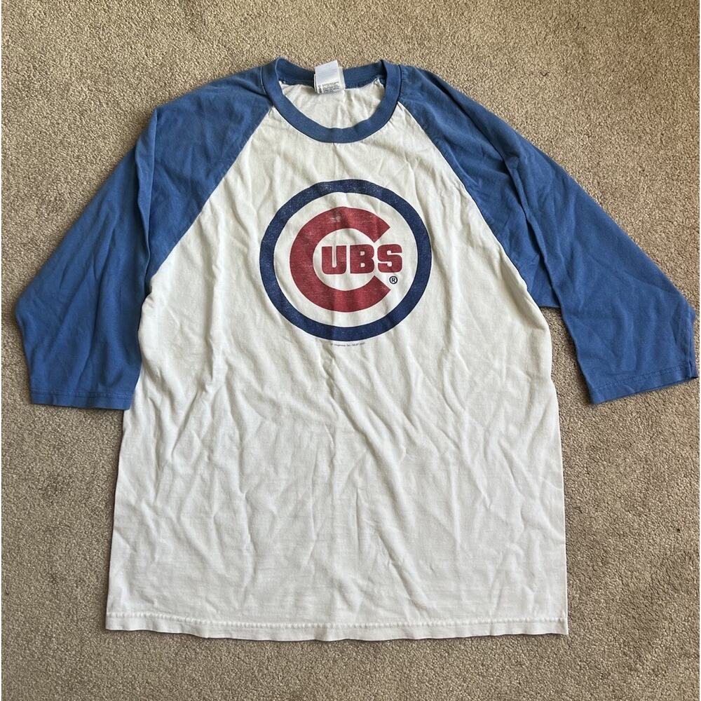 Chicago Cubs Lee Sports Size Large Vintage 3/4 Sleeve T-Shirt MLB